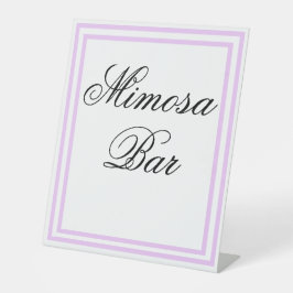 Elegante minimale lichte Paarse Mimosa Bar Reclamebord Met Voetstuk