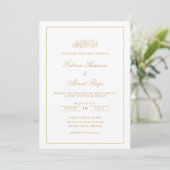 Elegante minimale lijst gouden initialen moslim br kaart (Staand voorkant)