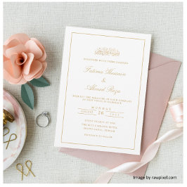 Elegante minimale lijst gouden initialen moslim br kaart