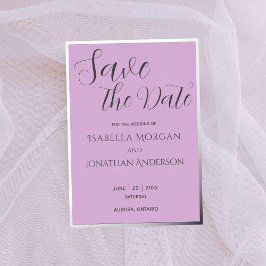 Elegante minimale Lila Paarse bruiloft Bewaar de d Folie Uitnodiging