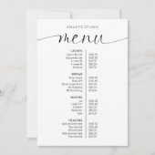 Elegante minimale Logo Business Menu prijslijst (Voorkant)