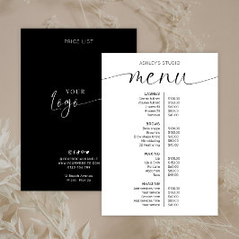 Elegante minimale Logo Business Menu prijslijst