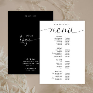 Elegante minimale Logo Business Menu prijslijst