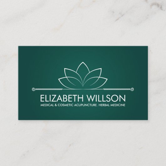 Elegante minimale Lotus Acupunctuur Naalden Visitekaartje (Voorkant)