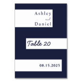 Elegante minimale marine blauw wit moderne bruilof kaart (Voorkant)