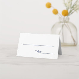 Elegante minimale marine blauwe bruiloft plaats ka plaatskaartje