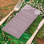 Elegante minimale Mauve Leaf bruiloft Menu