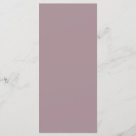 Elegante minimale Mauve Leaf bruiloft Menu (Achterkant)