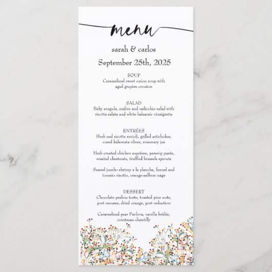 Elegante Minimale Menukaart (Voorkant)