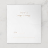 Elegante minimale moderne Gold Script Trouwtafel Plaatskaartje (Buitenkant ongevouwen)