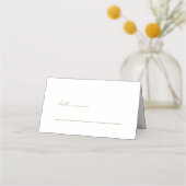 Elegante minimale moderne Gold Script Trouwtafel Plaatskaartje (Voorkant)