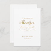 Elegante minimale moderne witte script moslim brui bedankkaart (Voorkant / Achterkant)