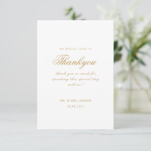 Elegante minimale moderne witte script moslim brui bedankkaart