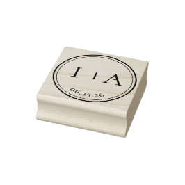 Elegante Minimale Monogram Eerste Letters Trouwen Rubberstempel