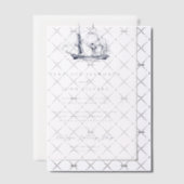 Elegante minimale nautische schip illustratie brui vellum uitnodigingen (Offset (Uitnodiging))