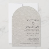 Elegante minimale neutrale taupe bruiloft kaart (Voorkant)