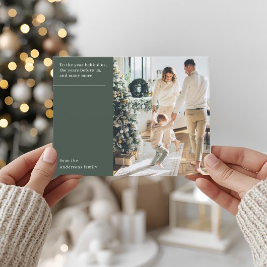 Elegante minimale nieuwjaarsfoto briefkaart