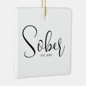 Elegante minimale nuchtere datum aandenken keramisch ornament (Rechts)