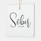 Elegante minimale nuchtere datum aandenken keramisch ornament (Links)