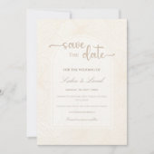 Elegante minimale off witte bruiloft save the date (Voorkant)