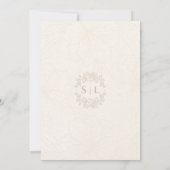 Elegante minimale off witte bruiloft save the date (Achterkant)