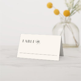 Elegante minimale Oud geld zwart en crème Trouwen Plaatskaartje