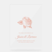 Elegante minimale pioen bruiloft welkom Frosted Acryl Bord (Voorkant)