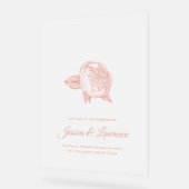 Elegante minimale pioen bruiloft welkom Frosted Acryl Bord (Hoek)