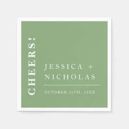 Elegante minimale pistache moderne bruiloft servet