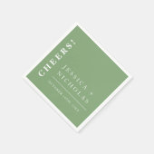 Elegante minimale pistache moderne bruiloft servet (Hoek)