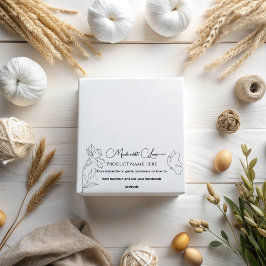 Elegante minimale productnaam en zorginstructies rubberstempel