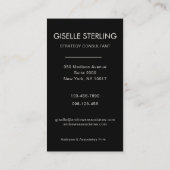Elegante minimale professionele foto modern zwart visitekaartje (Achterkant)