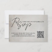 Elegante Minimale QR Code Bruiloft RSVP Response K Kaartje (Voorkant)