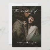 Elegante minimale QR-code moderne Moody Photo Wedd Kaart (Voorkant)