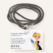 Elegante minimale reinigingsdiensten voor sociale  badge (Voorkant met draagriem)