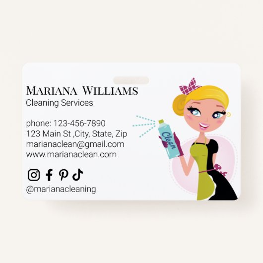 Elegante minimale reinigingsdiensten voor sociale  badge (Voorkant)