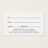 Elegante minimale rode witte schoonheidssalon visitekaartje (Achterkant)