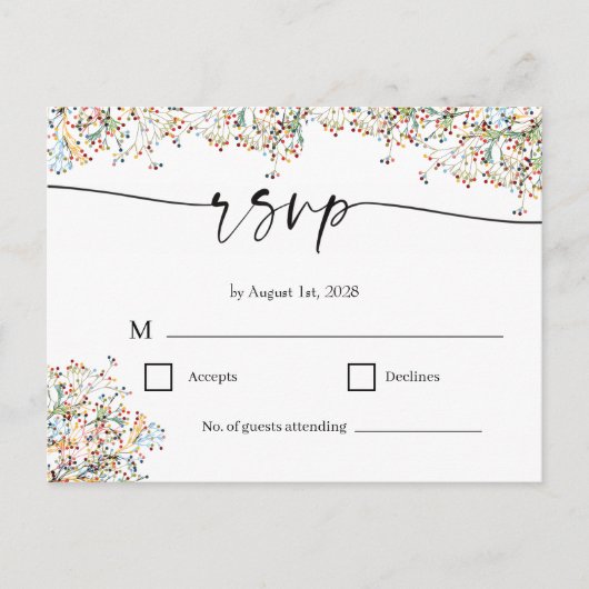 Elegante Minimale RSVP Kaart (Voorkant)