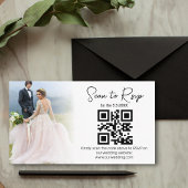 Elegante minimale RSVP QR-code trouwfoto Informatiekaartje