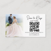 Elegante minimale RSVP QR-code trouwfoto Informatiekaartje (Voorkant)