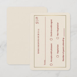 Elegante Minimale RSVP Trouwkaart Kaartje