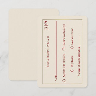 Elegante Minimale RSVP Trouwkaart Kaartje