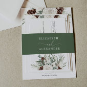 Elegante minimale salie groene kalligrafie bruilof uitnodigingen wikkel