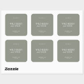 Elegante Minimale Saliegroene Kaars Vierkante Sticker (Vel)
