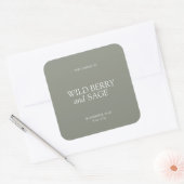 Elegante Minimale Saliegroene Kaars Vierkante Sticker (Envelop)