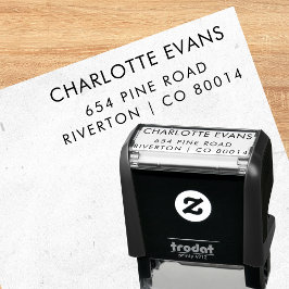 Elegante minimale sans serif adresstempel zelfinktende stempel