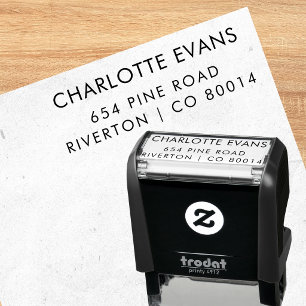 Elegante minimale sans serif adresstempel zelfinktende stempel