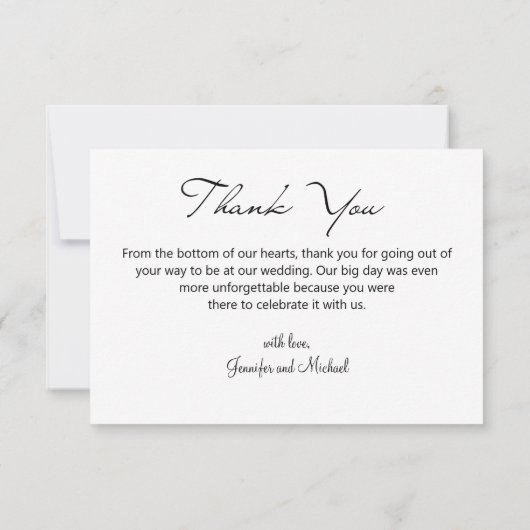 Elegante minimale script bruiloft foto bedankkaart (Achterkant)