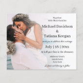 Elegante minimale script bruiloft foto uitnodiging (Voorkant)