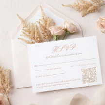 Elegante Minimale Script Calligrafie Huwelijks-QR-